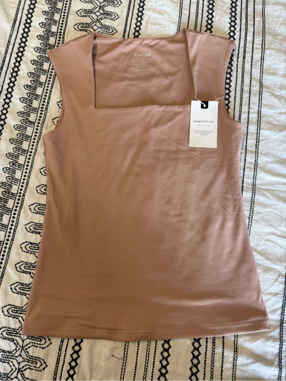 Pink·Style Square Neck Tank Top - Dusty Rose